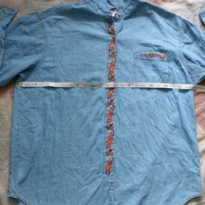 Denim Cotton Shirt - Made In Hong Kong