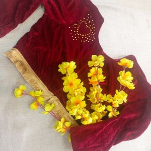 Maroon Colour Velvet Blouse