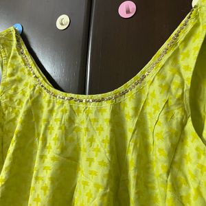 Lime Green Sleeveless Dress Women