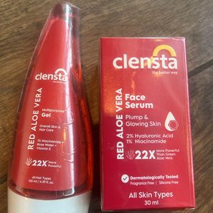 Clensta Face Serum and Aloe Vera Gel