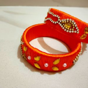 Orange 🍊 Colour Thread Bangles