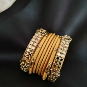 Mix & Match Silk Thread Bangles, Kundan Bangles