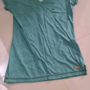 V Neck Line Straight Top Fr Girl's ( Olive Green)