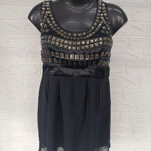 Beaded Black Party Dress