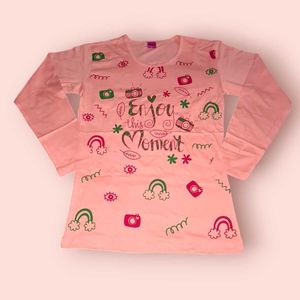 💃Girl's Full Sleeve T-shirt 30 Inch Peach