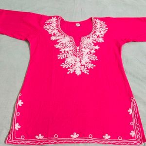 Set Of 5 Short Chikenkari Kurtis