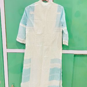 White and light blue Kurta