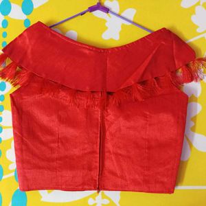 Padded Red Blouse (Size Extendable)