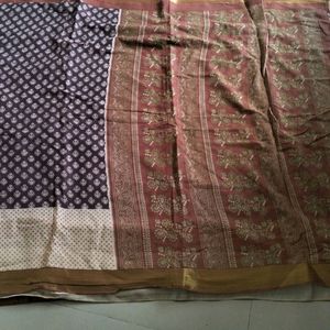 Branded Cotton Saree + Blouse ( Free)