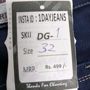 DG-1 Size-32 Cargo Straight Women Denim Jeans