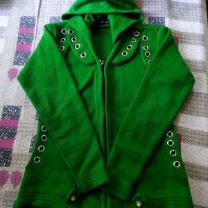 Green Winter Hoodie For Girls