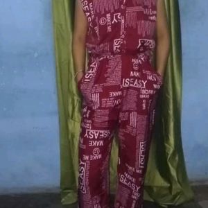 Women Newspaper Print Jumpsuit