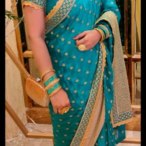 Sea Green Saree With Blouse