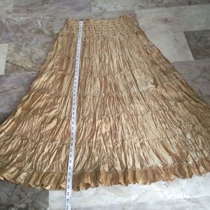 Long ethnic Olive golden semi fancy skirt