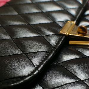 Black Leather Sling Bags For Women's Ladies