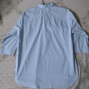 Stylish Shirt White With Blue Strap