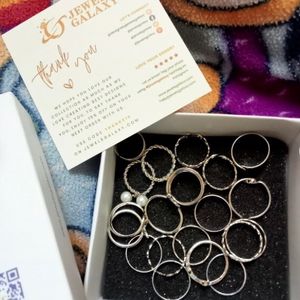 Silver Plated Stackable Rings Set Of 21
