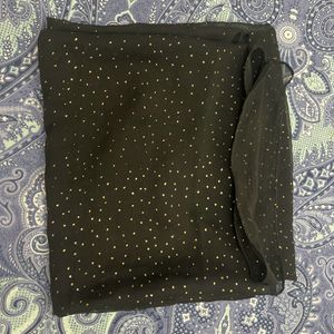 Black With Golden Glitter Work Scarf