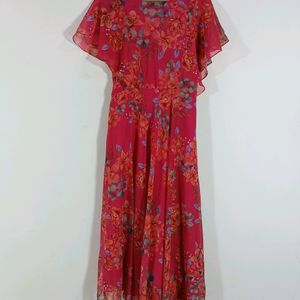 Rose Pink Printed Casual Dress (Women)