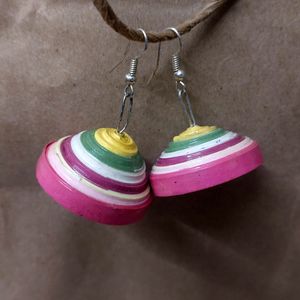 Rainbow Whirl Earrings (Handmade)