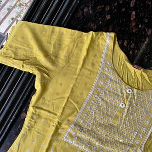 Yellow mustard kurta