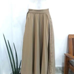 Korean Pleated Midi Wrap Around Skirt