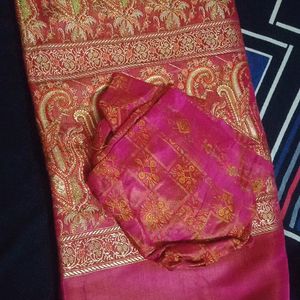 Beautiful Festive New Saree With Stitched Blouse