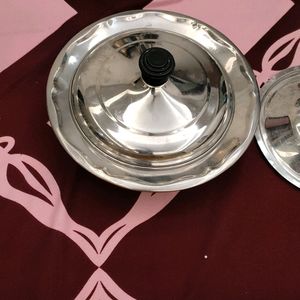 Steel Bowl With Two Lids