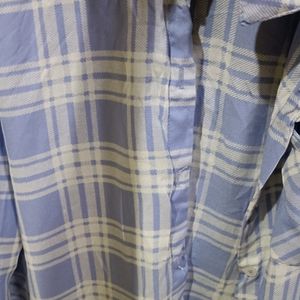 Blue Checked Formal Shirt Women