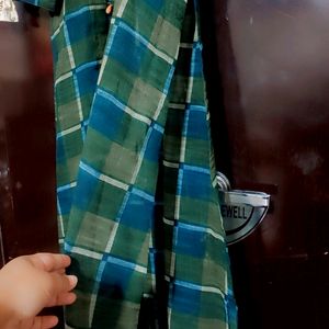 Green Check Print Long Shrug For Girl 36 Bust