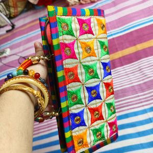 Brand New Rajasthani Stich Mirron Work Clutch