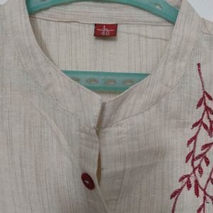 Cotton Kurta With Embroidery