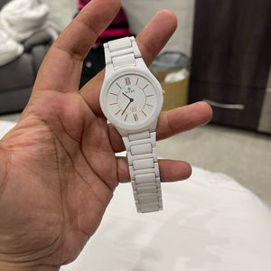 Titan Edge Ceramic Analog White Dial