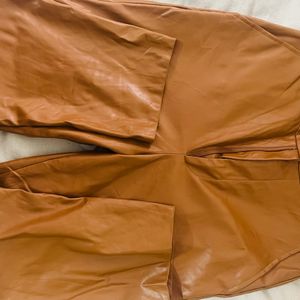 Shein Brown Leather Pant