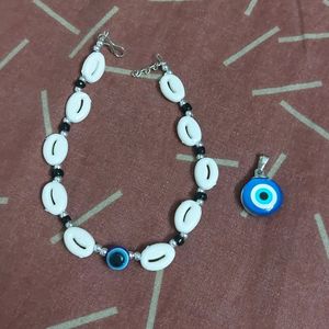 🧿 Eveil Eye Pendant + Anklet  Combo