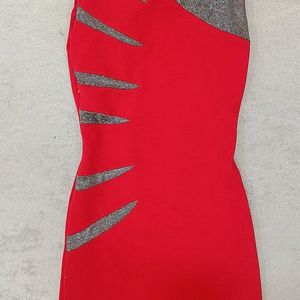 Red Partywear Bodycon Dress