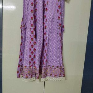 NewUnused Purecotton Schiffli Heavy Anarkali Suit