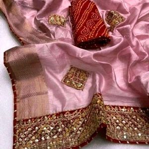 New Cotton Silk Saree With Blouse Piece