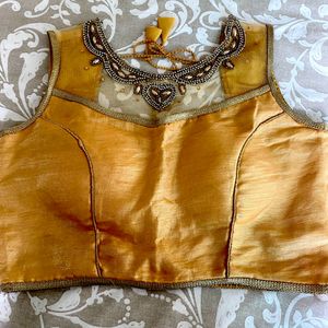 Golden Padded Blouse With deep back