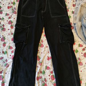 BLACK CARPENTER CARGO PANTS