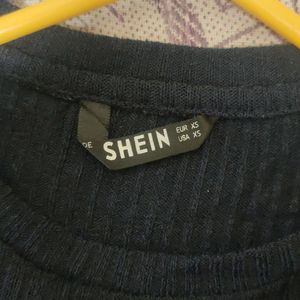 Dark Blue Crop Sweatshirt Stretchable