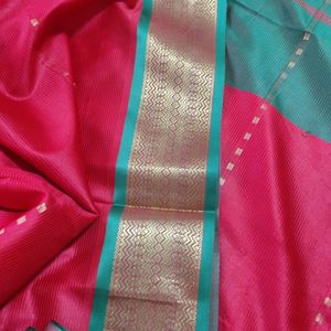 Red N Green Silk Saree