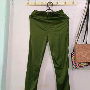 Olive Trousers Straight Fit