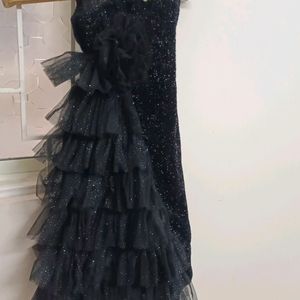 Fancy Designer Black Gown