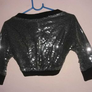 Party Wear Glittery Crop Koti