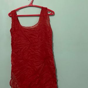 Chikankari Kurti Red