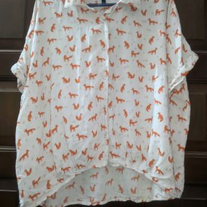 Rio Brand Tshirt/Shrug XL With Fox Print