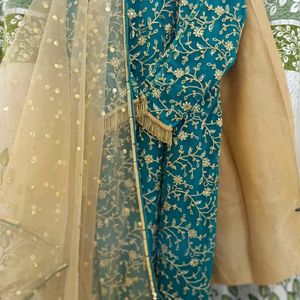 Kurti Plazo Set With Net Dupatta