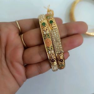 Micro Gold Bangles 3 Pair  Combo Set