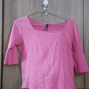 Max Pink Ribbed Top Tshirt